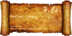 Hefler Csaba névjegykártya